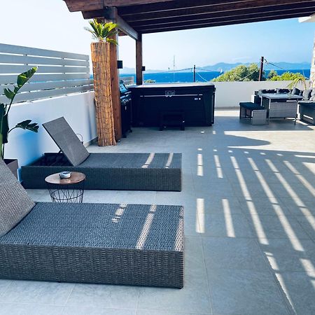 Odyssea Top View & Hot Jacuzzi Front Beach Kremastí Exteriör bild